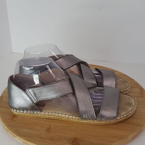 Laro Beach Metallic Pewter Espadrilles Women's Size 40 - Picture 2 of 10